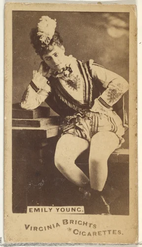 Emily Young, from the Actors and Actresses series (N45, Type 1) for Virginia Brights Cigarettes by Allen & Ginter, photograph, 1885-1891