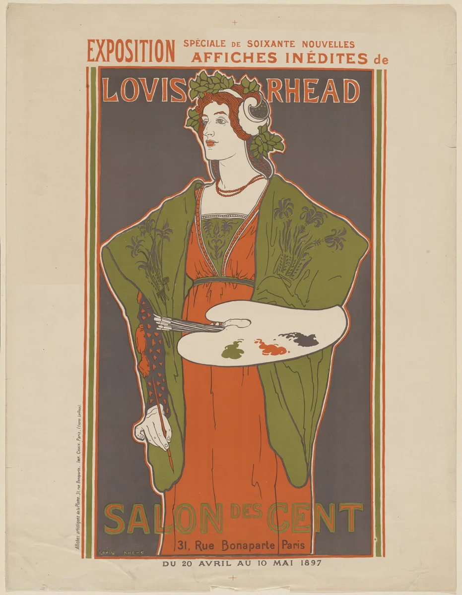 Exposition spéciale de soixante nouvelles affiches inédites des Louis Rhead, du 20 Avril au 10 Mai 1897 by Louis Rhead, design, 1897