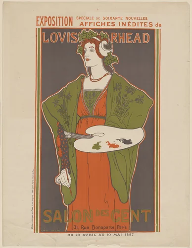 Exposition spéciale de soixante nouvelles affiches inédites des Louis Rhead, du 20 Avril au 10 Mai 1897 by Louis Rhead, design, 1897