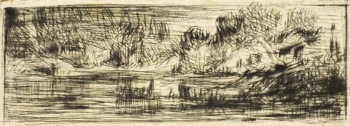 Landscape by Charles-Émile Jacque, print, 1838-1848