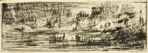 Landscape by Charles-Émile Jacque, print, 1838-1848
