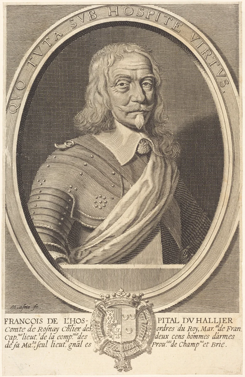 François de l'Hospital du Hallier by Michel Lasne, print, 1590-1667