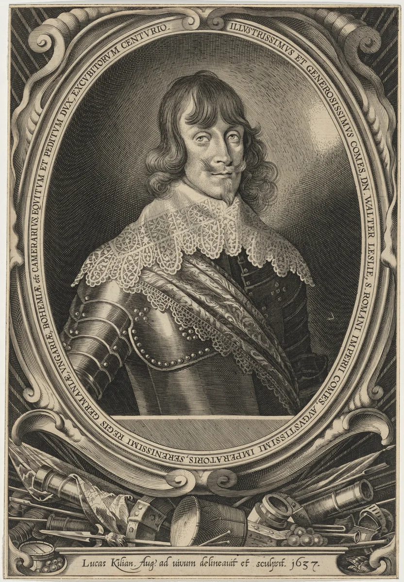 Walter Leslie (Count Leslie) by Lucas Kilian, print, 1637