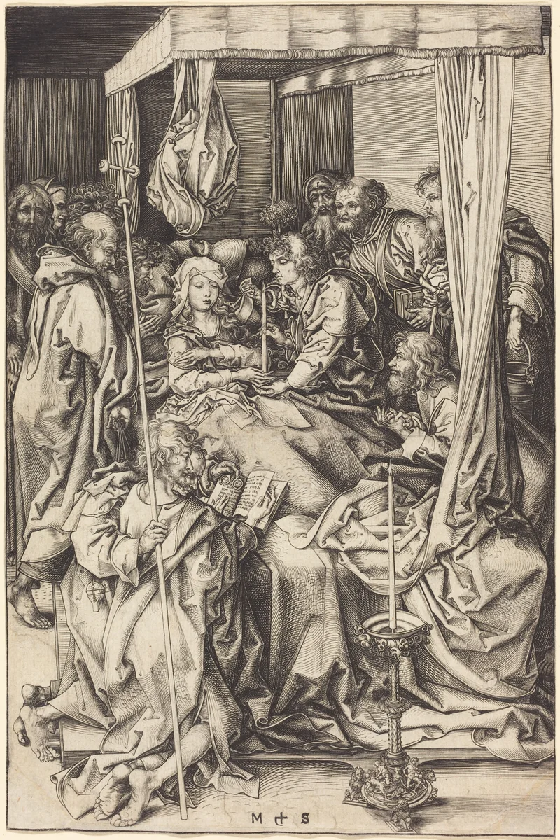 Death of the Virgin by Martin Schongauer, print, 1470-1475