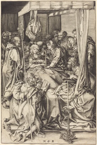 Death of the Virgin by Martin Schongauer, print, 1470-1475