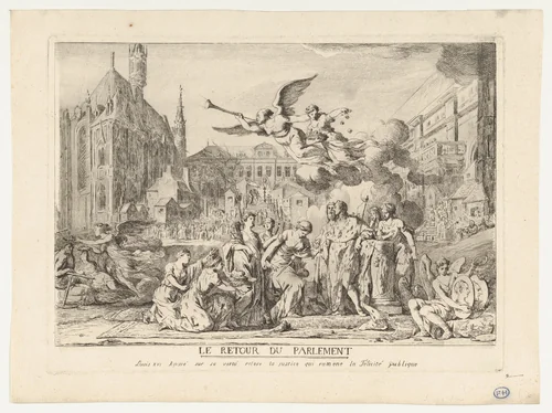 The Return of the Parliament (Le Retour du Parlement) by Jean Bernard Restout, print, 1769-1779