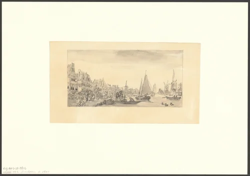 Gezicht op de Overtoom by Unknown, drawing, 1587-1633