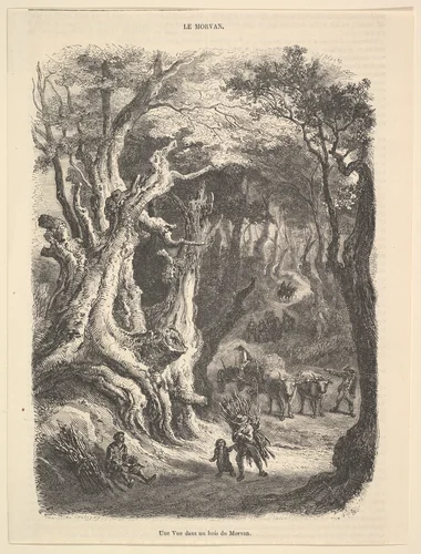 A View in the Forest of Morvan by Antoine-Alphée Piaud, print, 1837-1866