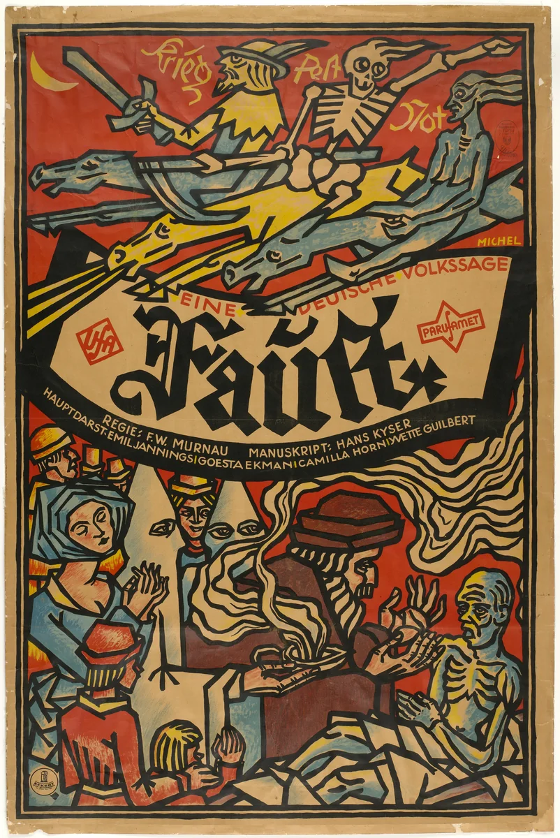 Poster for Faust by Karl Michel, design, 1926