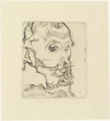 Portrait of Franz Hauer (Bildnis Franz Hauer) from The Graphic Work of Egon Schiele (Das Graphische Werk von Egon Schiele) by Egon Schiele, print, 1914