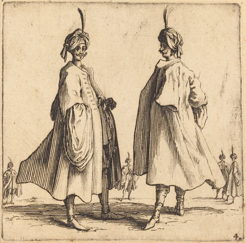 Two Turks by Jacques Callot, print, 1621-1624