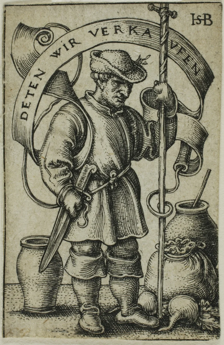 The Market Peasant by Sebald Beham, print, 1537-1547