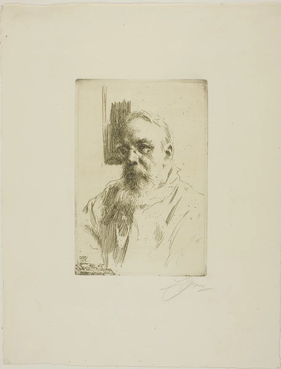 Professor John Berg by Anders Zorn, print, 1912
