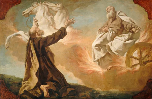 Elijah Taken Up in a Chariot of Fire by Giuseppe Angeli, painting, 1740-1755