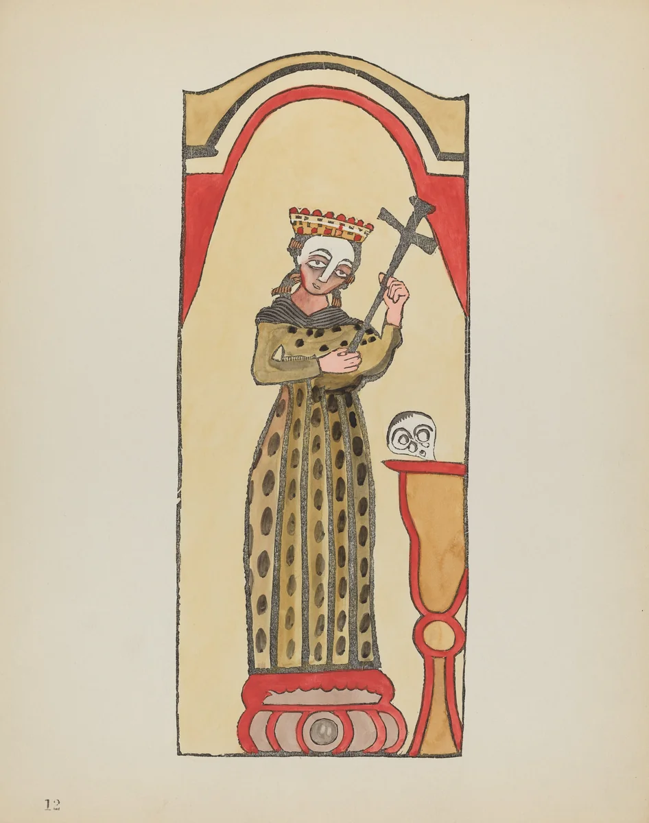 Plate 12: Saint Rita: From Portfolio "Spanish Colonial Designs of New Mexico" by American 20th Century, index of american design, 1935-1942