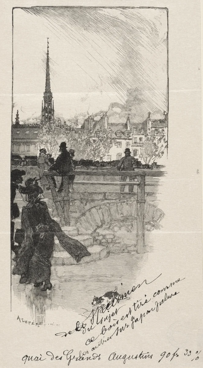 Quai des Grands Augustins by Auguste Louis Lepère, print, 1886