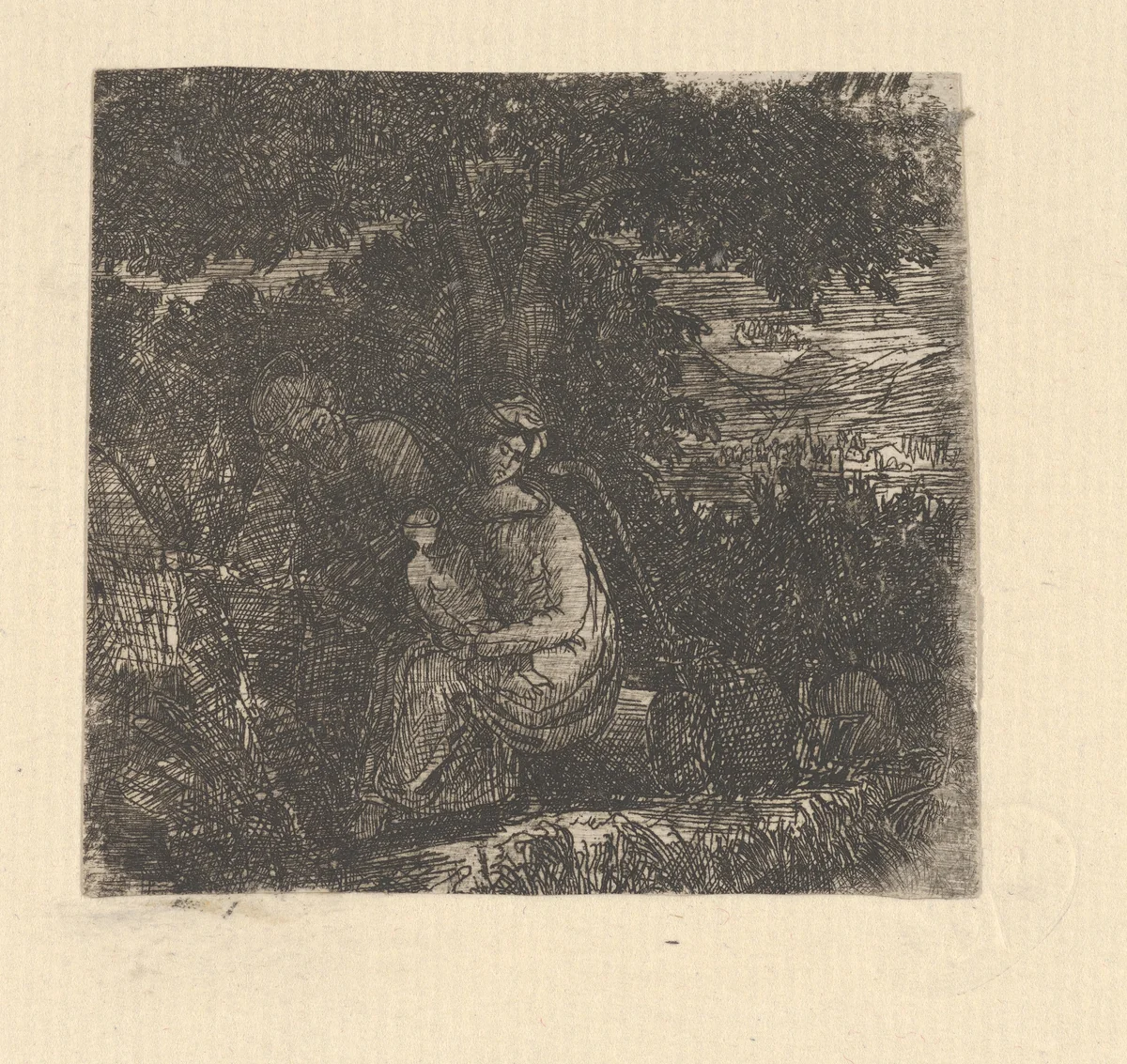 La Sainte Famille (The Holy Family) by Rodolphe Bresdin, print, 1839-1885