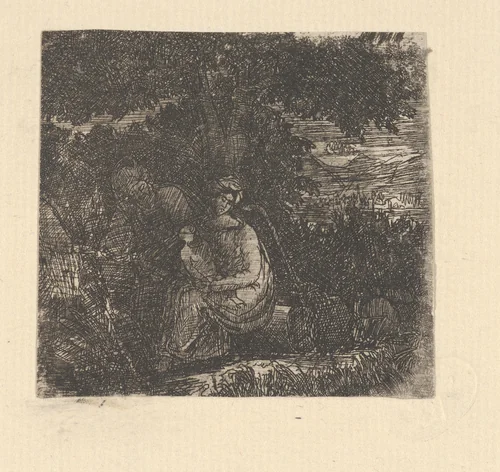 La Sainte Famille (The Holy Family) by Rodolphe Bresdin, print, 1839-1885
