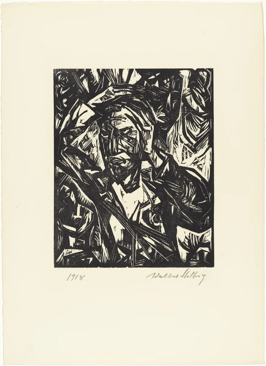 The Artist (Der Künstler) from 16 Woodcuts (16 Holzschnitte) by Walter Helbig, print, 1918