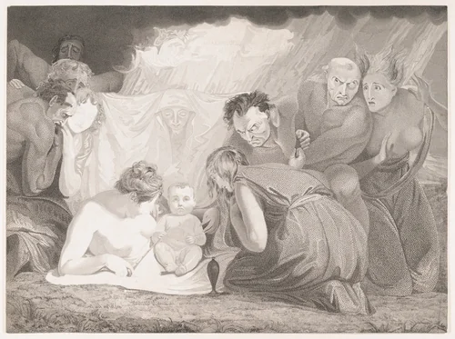 Infant Shakespeare Attended by Nature and the Passions by Benjamin Smith, print, 1799