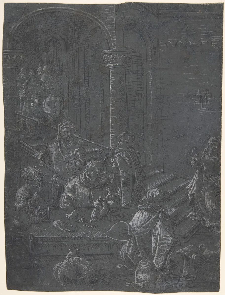 The Presentation of Mary in the Temple by anonymous, drawing, 1515-1525