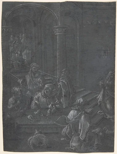 The Presentation of Mary in the Temple by anonymous, drawing, 1515-1525