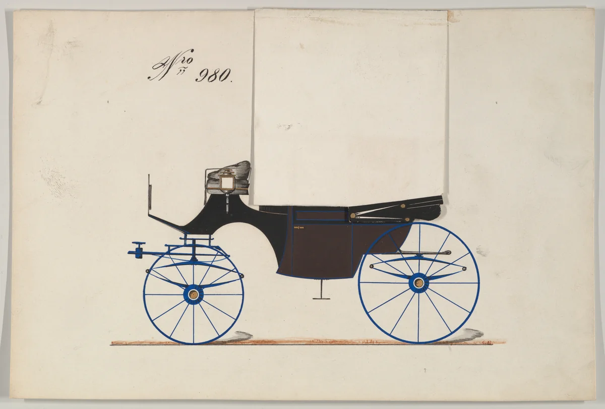 Landaulet #980 by Brewster & Co., drawing, 1850-1870