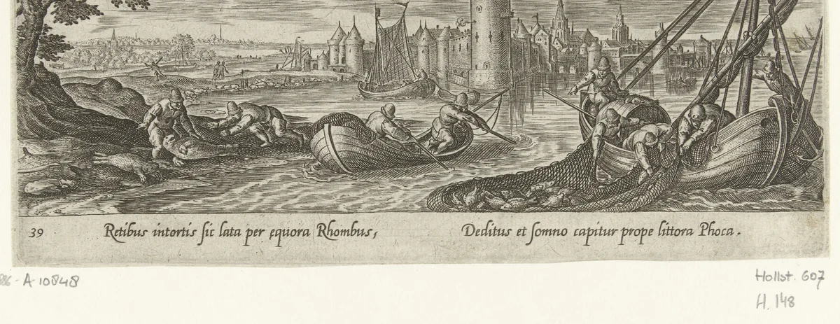 Jacht op zeehonden by Unknown, print, 1582-1633