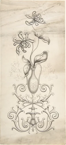 Design for Panel Decoration by J. Hulme, drawing, 1828-1840