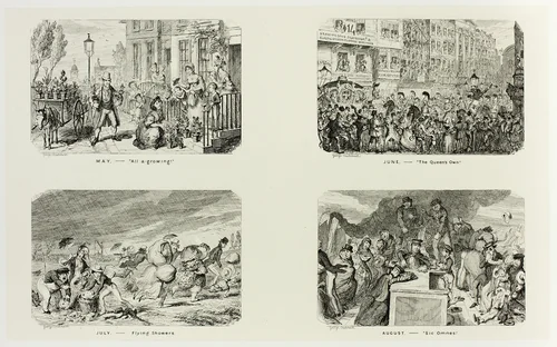 May – "All A Growing!" from George Cruikshank's Steel Etchings to The Comic Almanacks: 1835-1853 (top left) by George Cruikshank, print, 1838