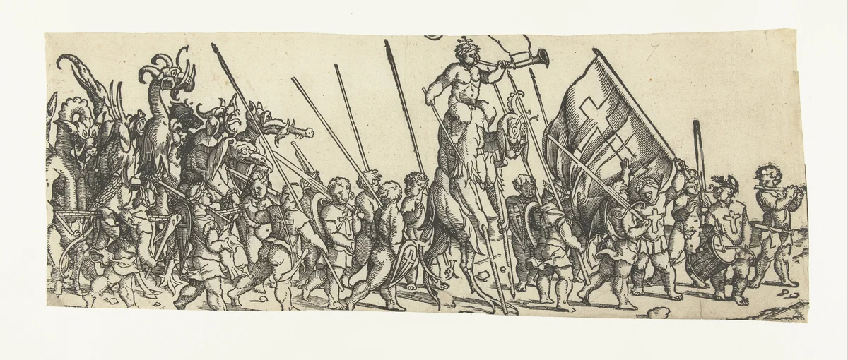 Kinderkruistocht by Monogrammist LIW, print, 1522-1532