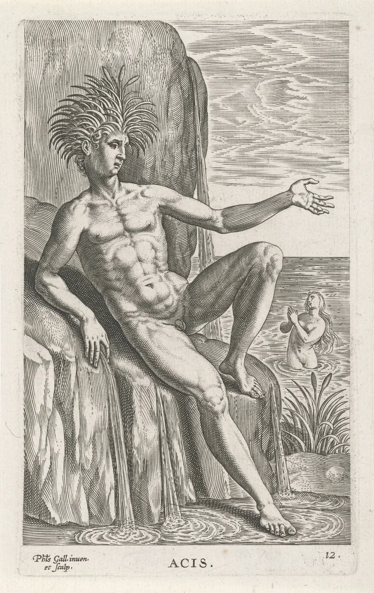 Riviergod Acis by Unknown, print, 1586