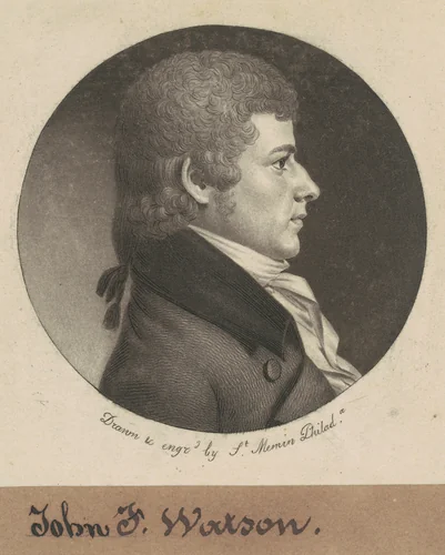 John Fanning Watson by Charles B. J. Févret de Saint-Mémin, print, 1800