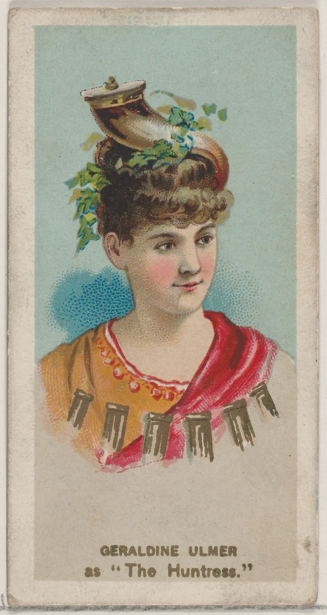 Geraldine Ulmer as "The Huntress," from the series Fancy Dress Ball Costumes (N73) for Duke brand cigarettes by W. Duke, Sons & Co., print, 1889