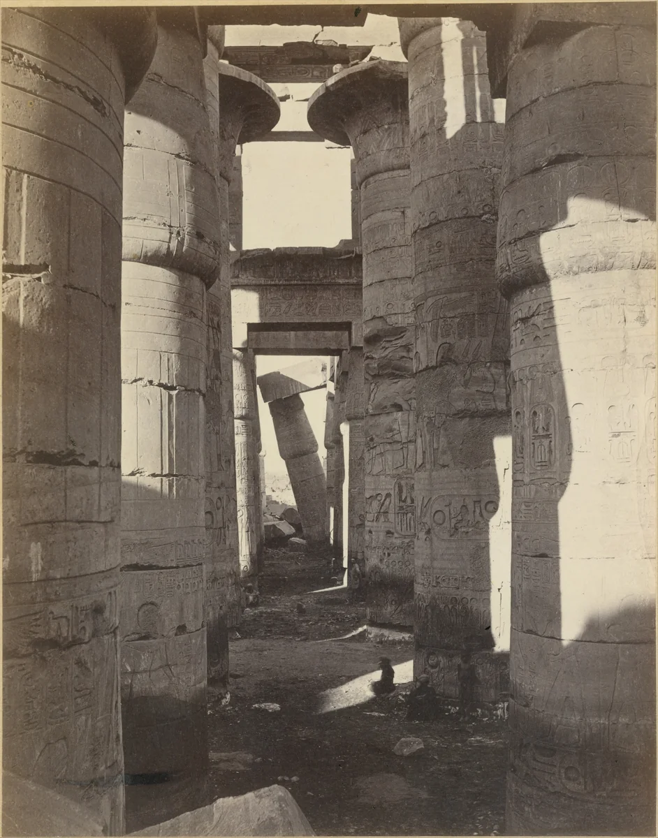 Haute-Egypt, Salle Hypostyle à Karnak by Adolphe Braun, photograph, 1868-1872
