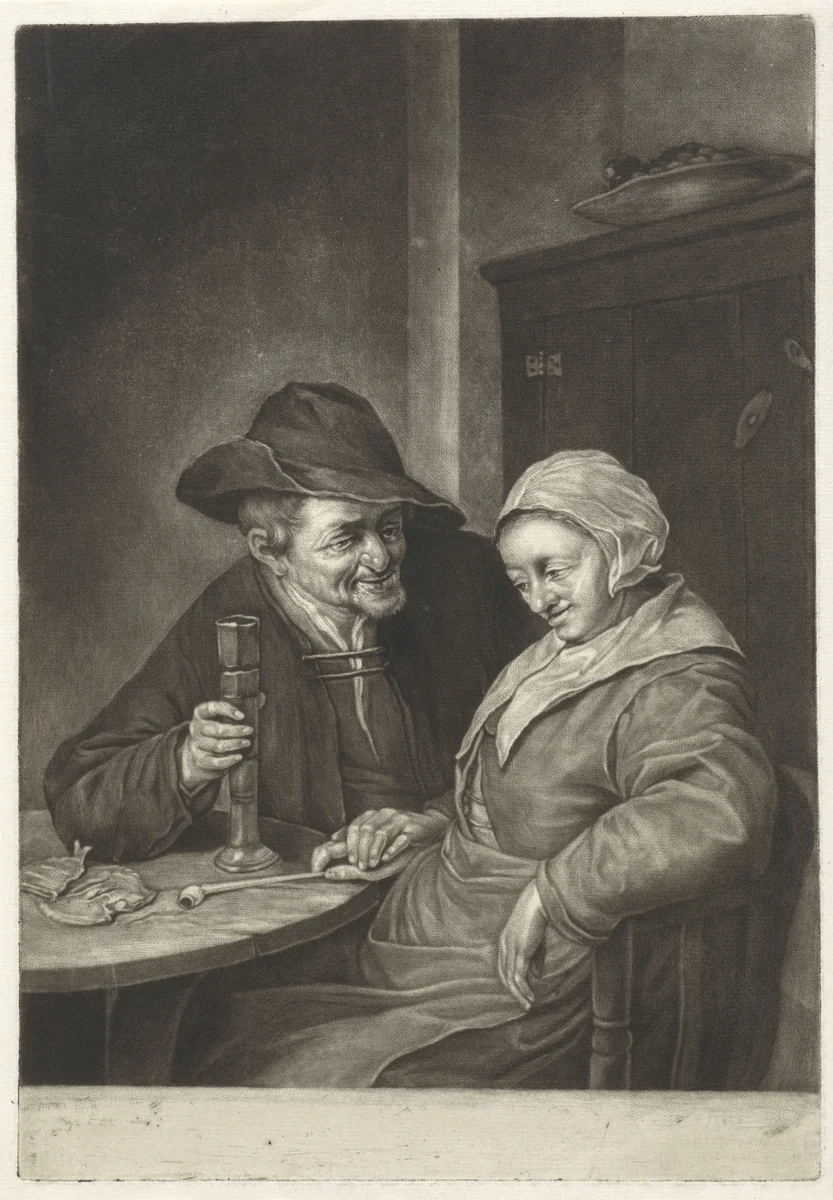 Oud paar by Jacob Gole, print, 1670-1724