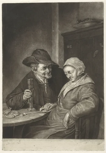 Oud paar by Jacob Gole, print, 1670-1724