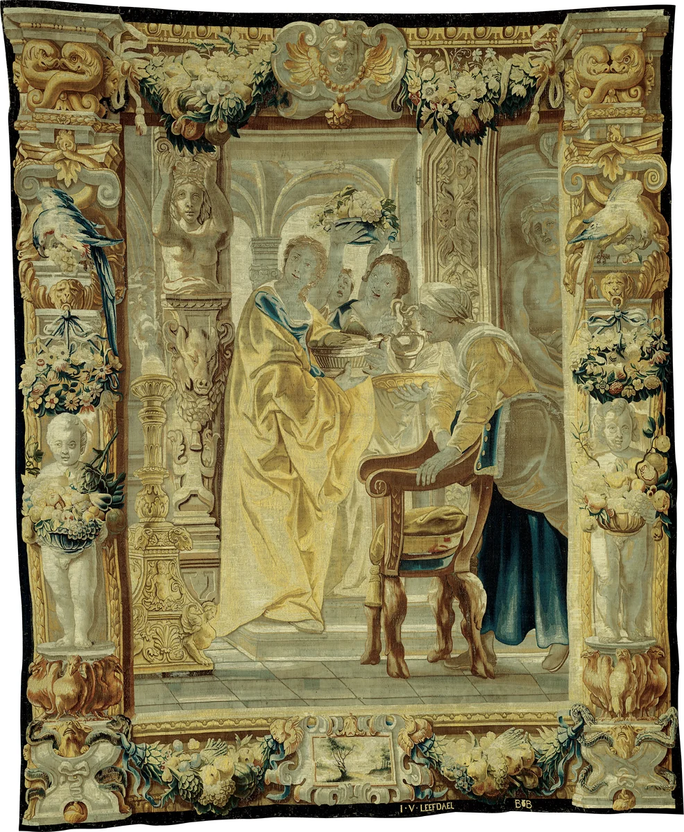 Tapestry (Four Servants) by Jacob Jordaens, textile, 1640-1660