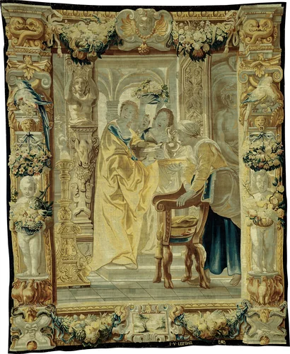Tapestry (Four Servants) by Jacob Jordaens, textile, 1640-1660