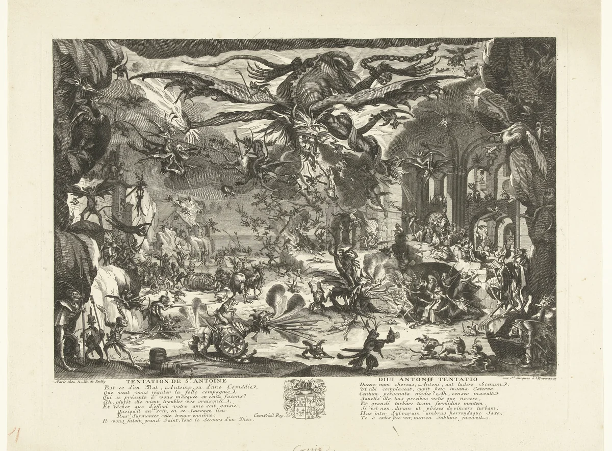De verzoeking van de Heilige Antonius by anonymous, print, 1679-1728