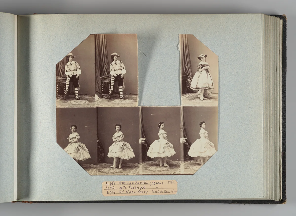 Mlle Sanlaville; Mlle Frimat; Mlle Marie Leroy by André Adolphe-Eugène Disdéri, photograph, 1861