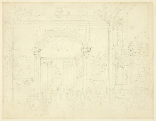 Study for Greenwich Hospital: The Painted Hall, from Microcosm of London by Augustus Charles Pugin
Thomas Rowlandson, drawing, 1807-1810
