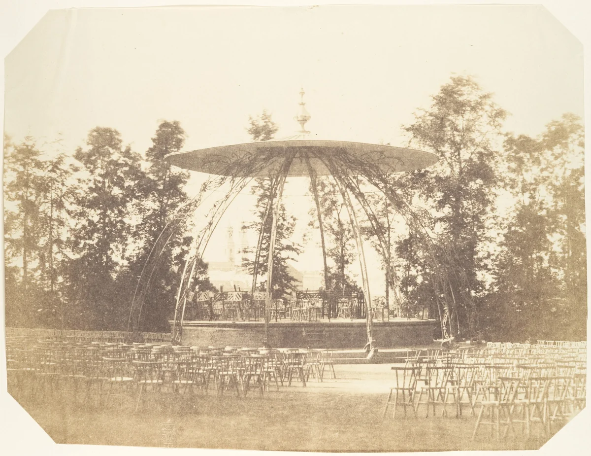 [The Kiosk, Zoological Gardens, Brussels] by Louis Pierre Théophile Dubois de Nehaut, photograph, 1854-1856