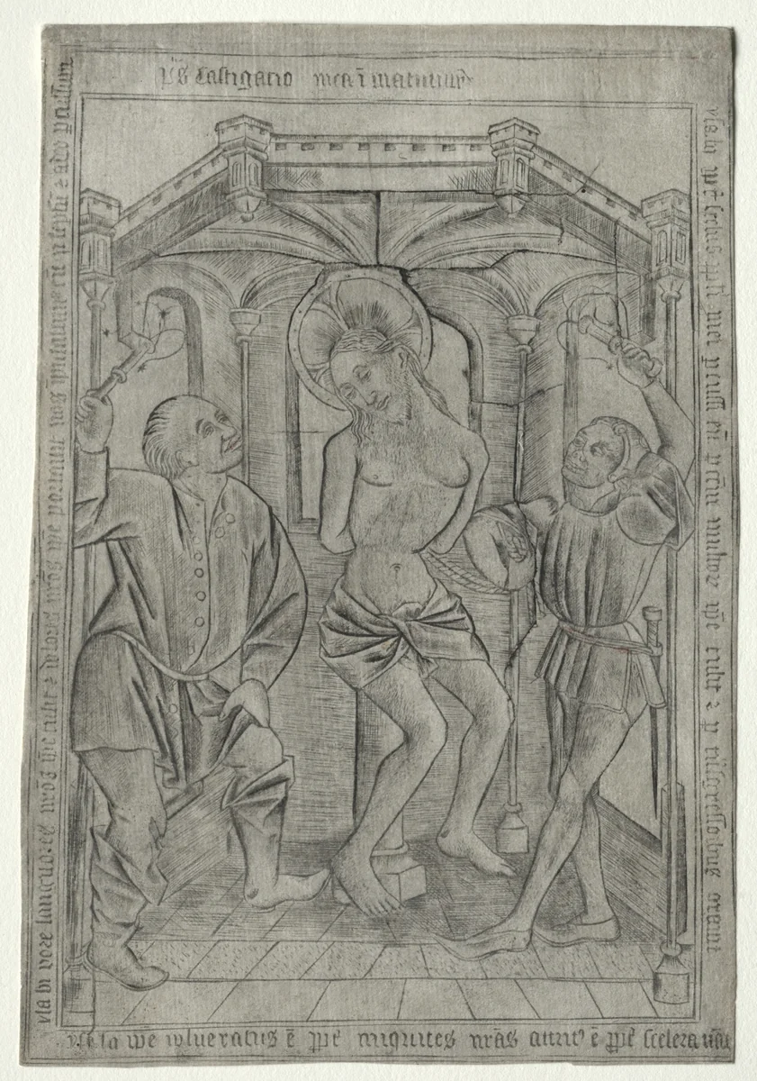 The Passion: The Flagellation by Master of the Banderoles, print, 1450-1475
