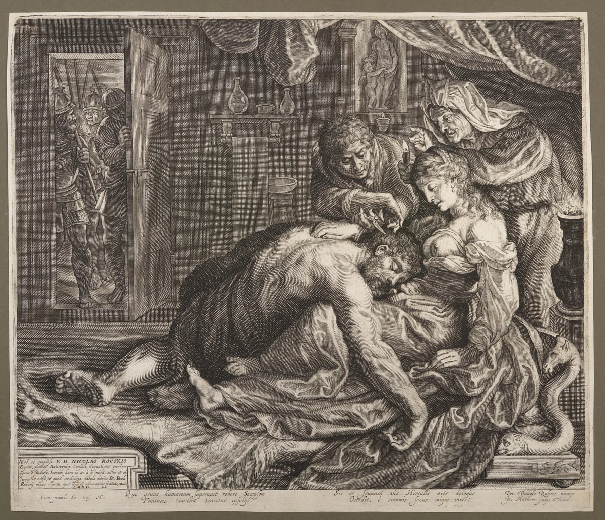 Samson and Delilah by Jacob Matham, print, 1611