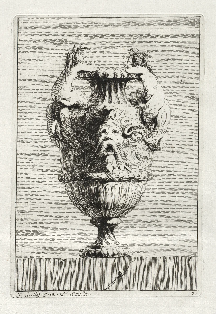 Suite of Vases: Plate 7 by Jacques François Saly, print, 1746