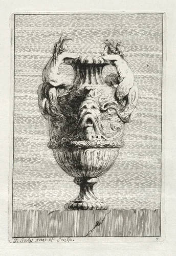 Suite of Vases: Plate 7 by Jacques François Saly, print, 1746