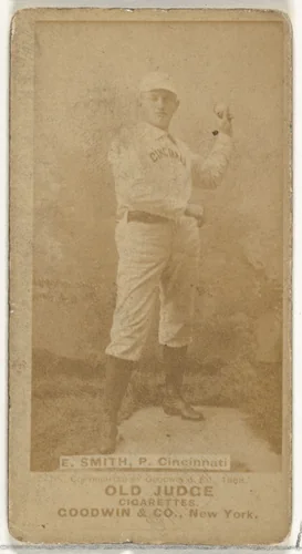 Elmer Ellsworth "Mike" Smith, Pitcher, Cincinnati, from the Old Judge series (N172) for Old Judge Cigarettes by Goodwin & Company, photograph, 1888