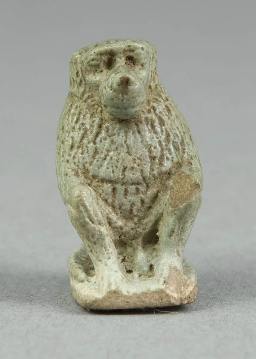 Amulet of a Baboon by Egyptian, metalwork, -1070--656