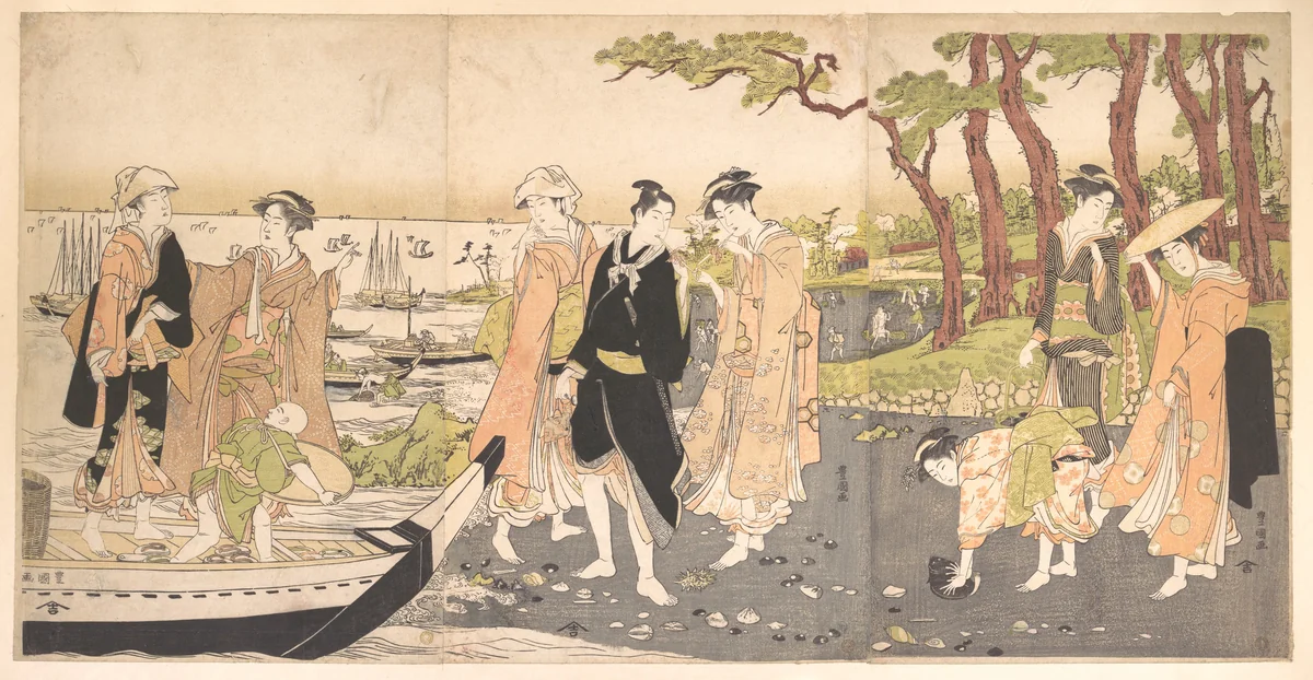 Picking Clams by Utagawa Toyokuni, print, 1781-1801